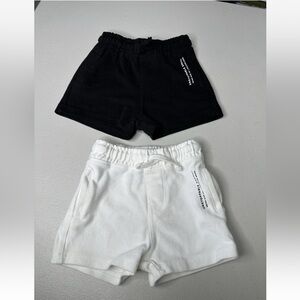 ZARA LOT OF 2 BLACK WHITE INFANT SHORTS 9-12 MOS